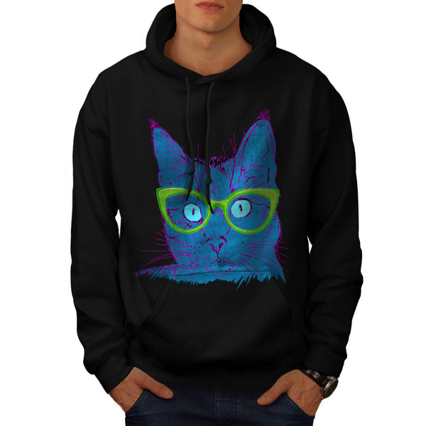 School Cat Glasses Mens Hoodie