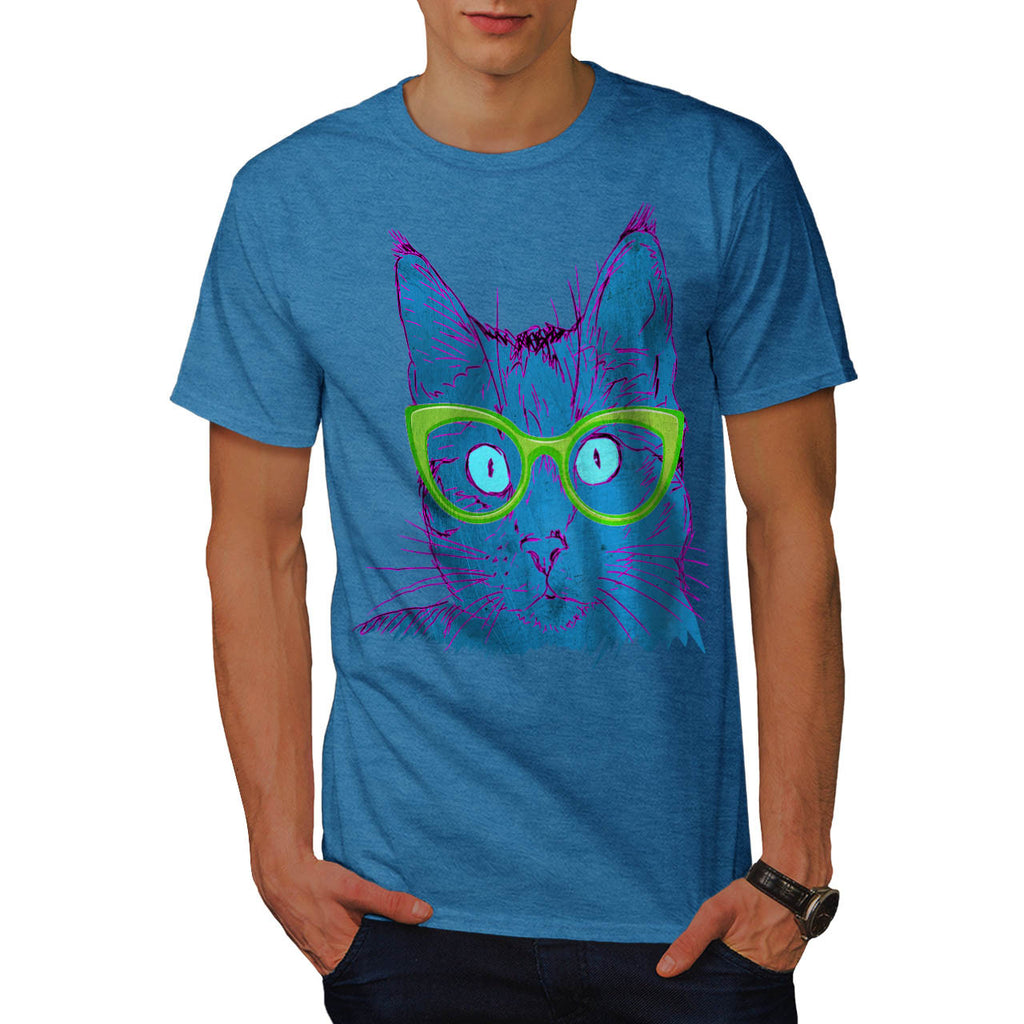 School Cat Glasses Mens T-Shirt