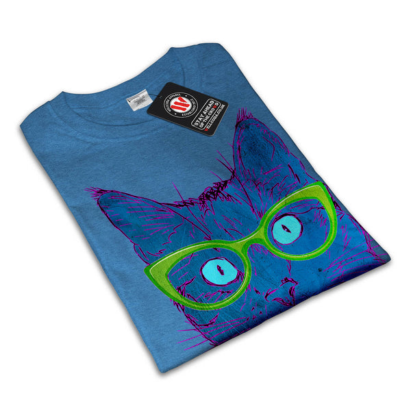 School Cat Glasses Mens T-Shirt