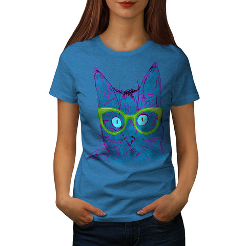 School Cat Glasses Womens T-Shirt