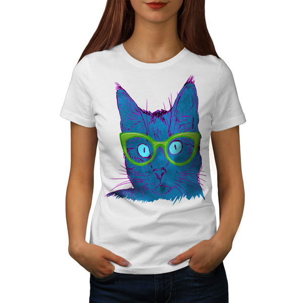 School Cat Glasses Womens T-Shirt