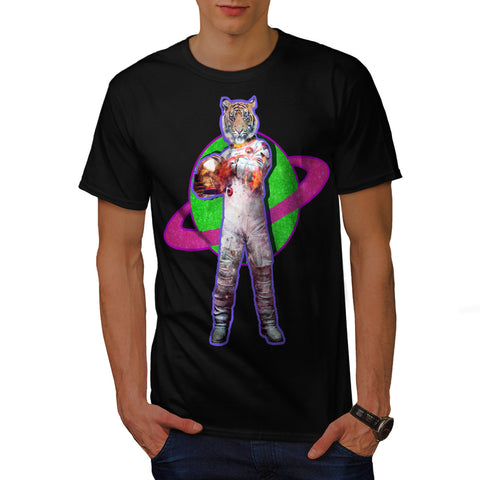 Tiger Astronaut Fire Mens T-Shirt