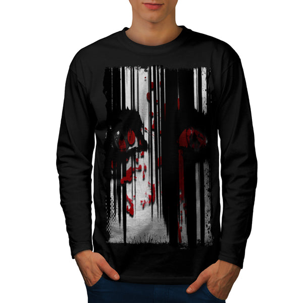 Horror Face Grudge Mens Long Sleeve T-Shirt