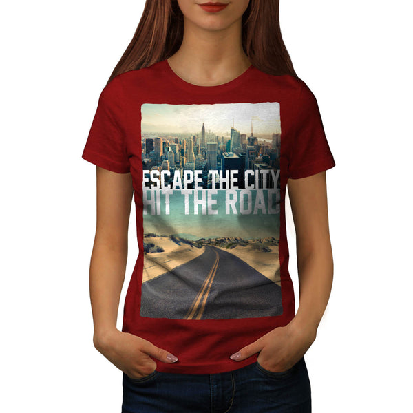 Escape City Hit Road Womens T-Shirt
