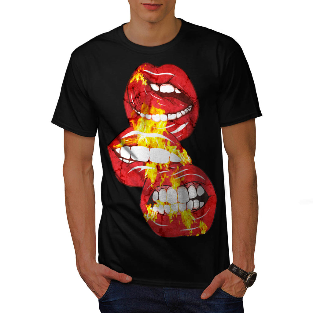 Flaming Lip Art Mens T-Shirt