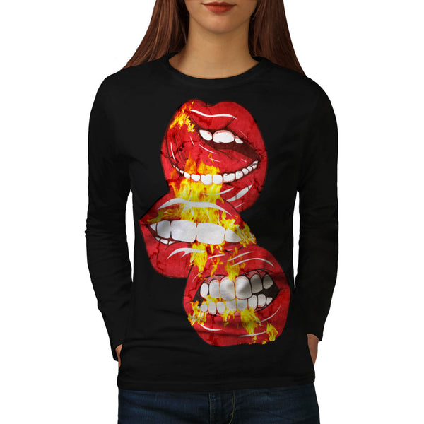 Flaming Lip Art Womens Long Sleeve T-Shirt