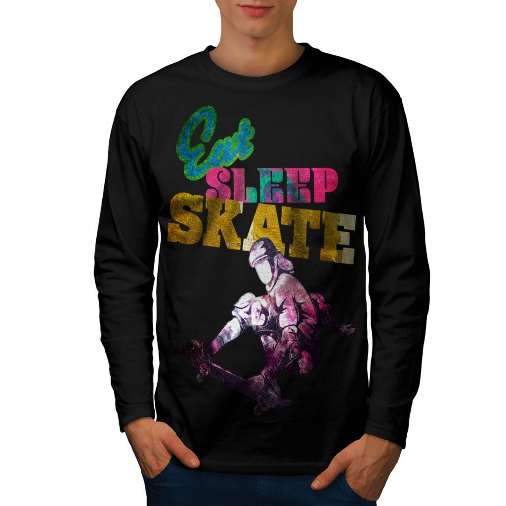 Eat Sleep Skate Fun Mens Long Sleeve T-Shirt