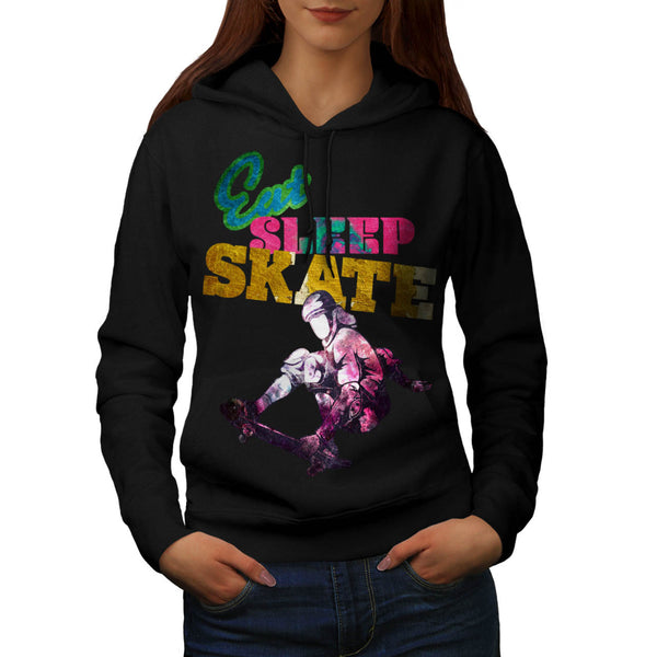 Eat Sleep Skate Fun Womens Hoodie