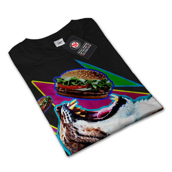 Hungry Burger Cat Womens Long Sleeve T-Shirt