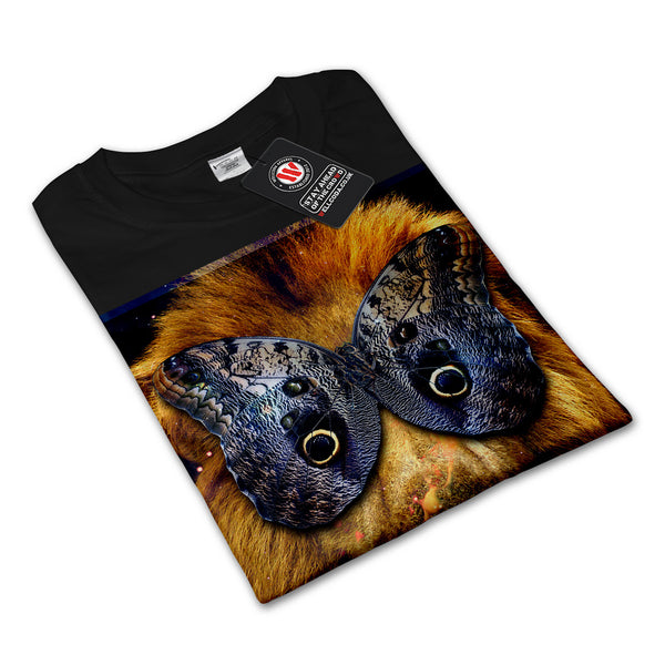Butterfly Lion Head Mens Long Sleeve T-Shirt