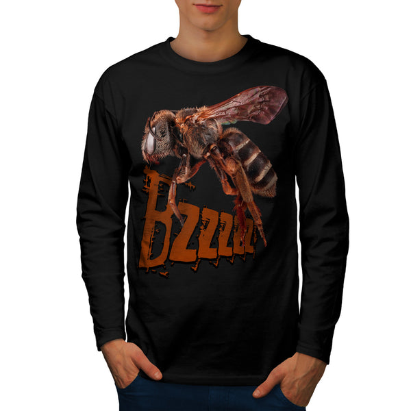 Big Bee Buzz Art Mens Long Sleeve T-Shirt