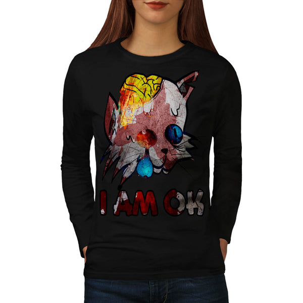 Sarcastic Cat Beaten Womens Long Sleeve T-Shirt