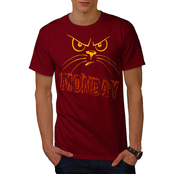 Angry Monday Cat Mens T-Shirt