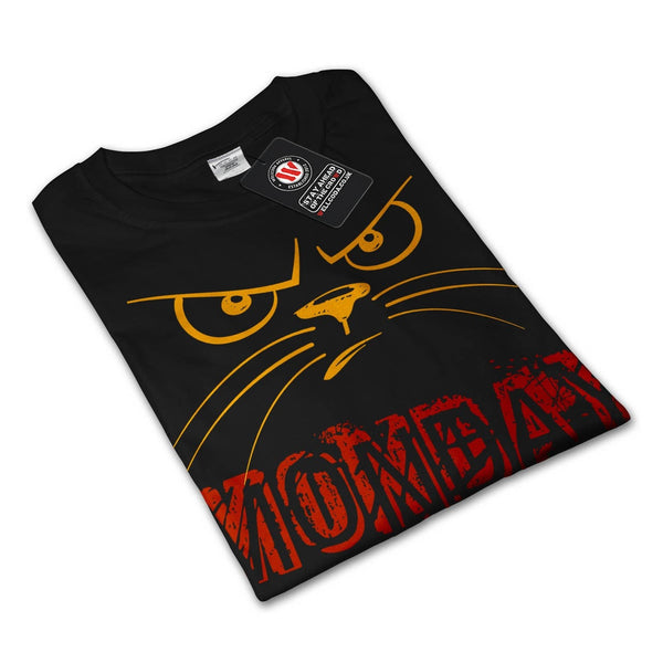 Angry Monday Cat Womens Long Sleeve T-Shirt