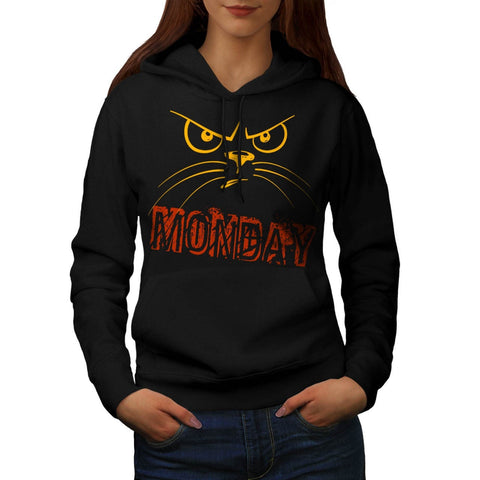 Angry Monday Cat Womens Hoodie
