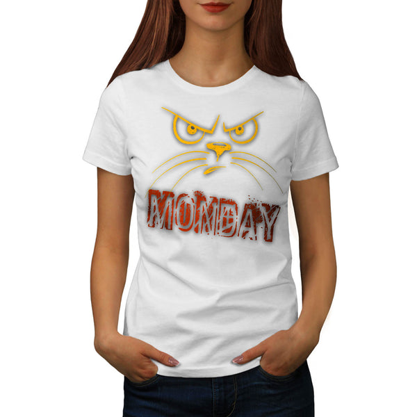 Angry Monday Cat Womens T-Shirt