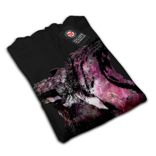 Space Cat Head Print Womens Hoodie