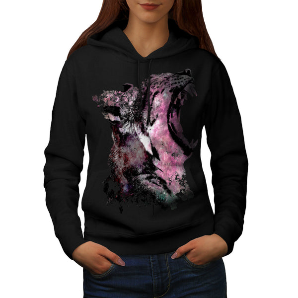 Space Cat Head Print Womens Hoodie