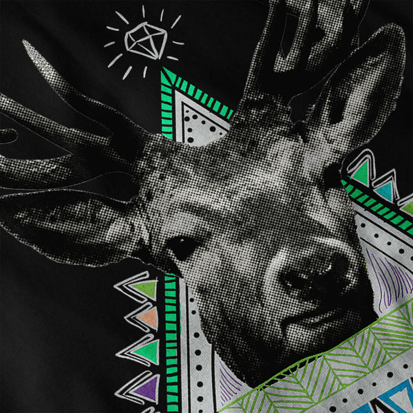 Fun Stag Diamond Deer Mens Long Sleeve T-Shirt