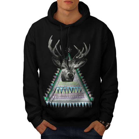 Fun Stag Diamond Deer Mens Hoodie