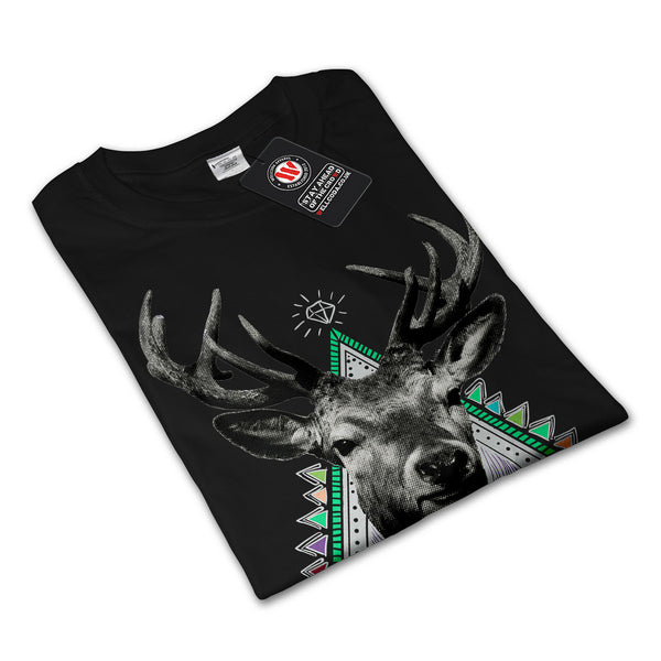 Fun Stag Diamond Deer Mens Long Sleeve T-Shirt