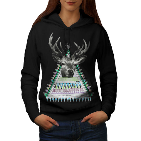 Fun Stag Diamond Deer Womens Hoodie