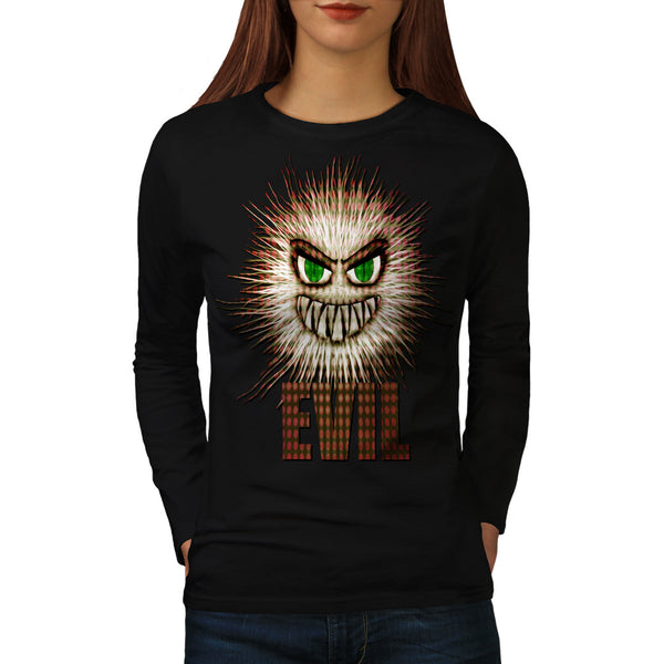Evil Ball Face Funny Womens Long Sleeve T-Shirt