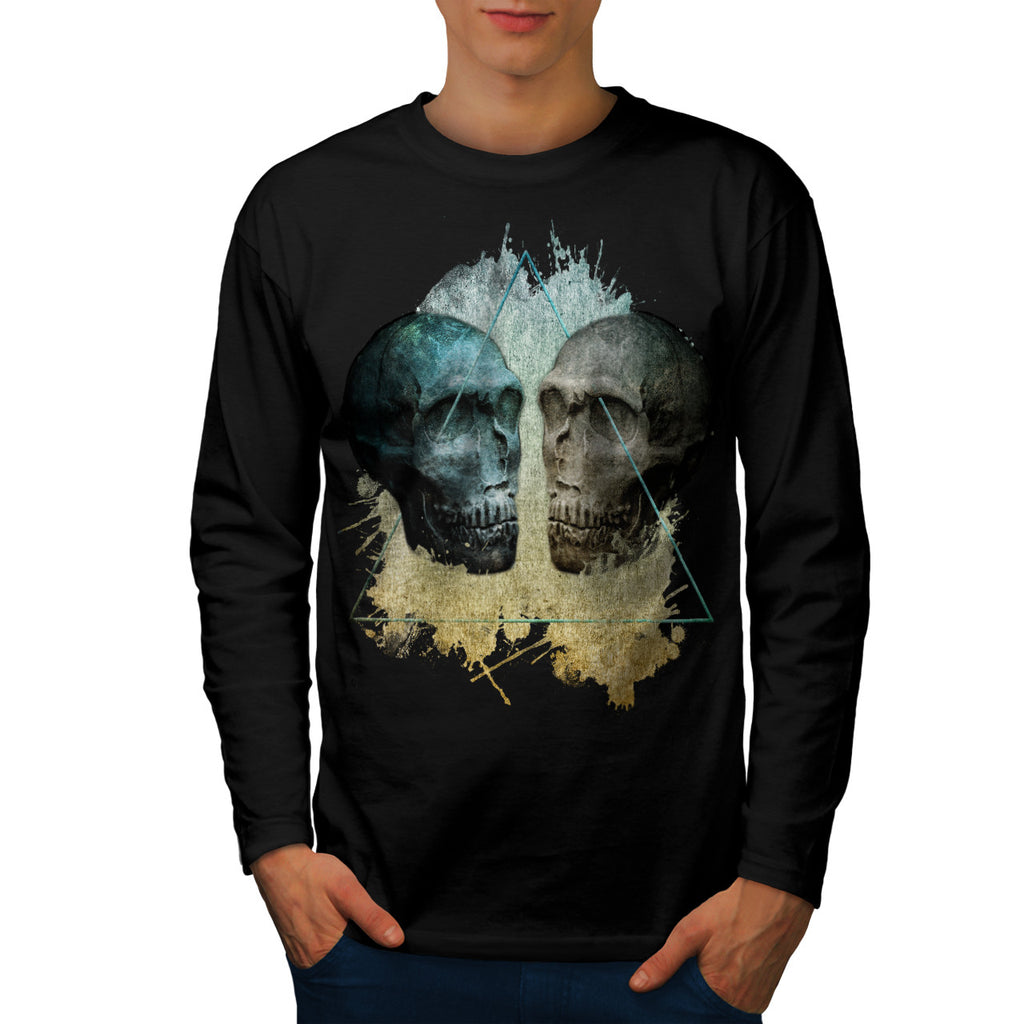 Skull Head Devil Art Mens Long Sleeve T-Shirt