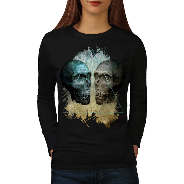 Skull Head Devil Art Womens Long Sleeve T-Shirt