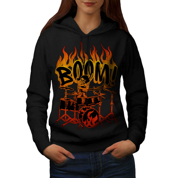 Skeleton Drummer Womens Hoodie