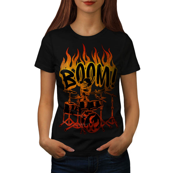 Skeleton Drummer Womens T-Shirt