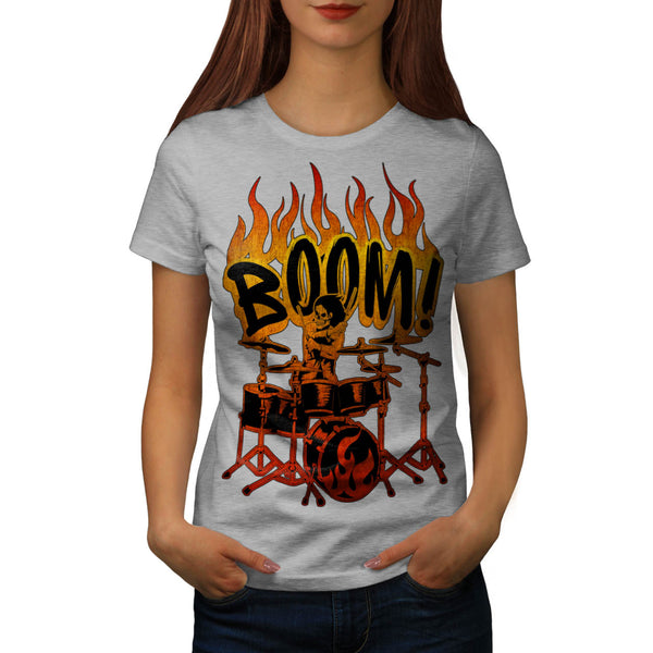 Skeleton Drummer Womens T-Shirt