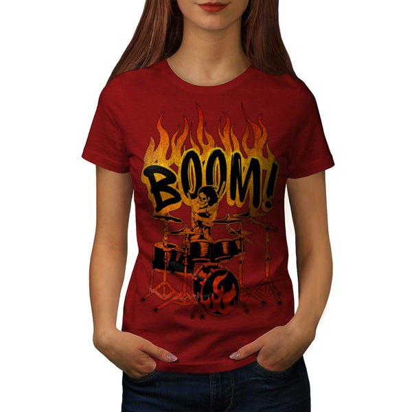 Skeleton Drummer Womens T-Shirt