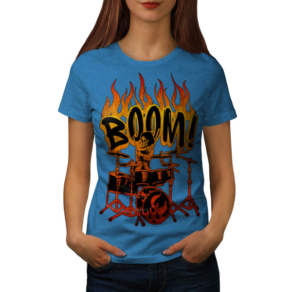 Skeleton Drummer Womens T-Shirt