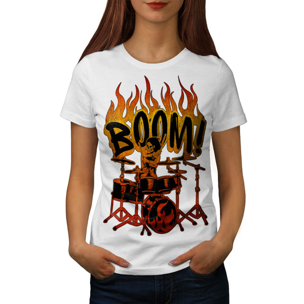 Skeleton Drummer Womens T-Shirt