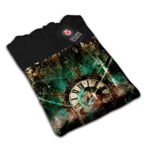 Vintage City Clock Womens Hoodie