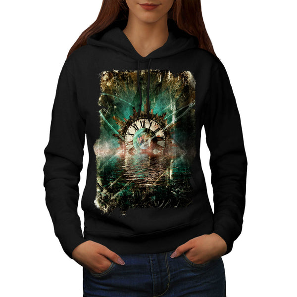 Vintage City Clock Womens Hoodie