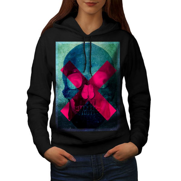 Human Skull Cross Womens Hoodie