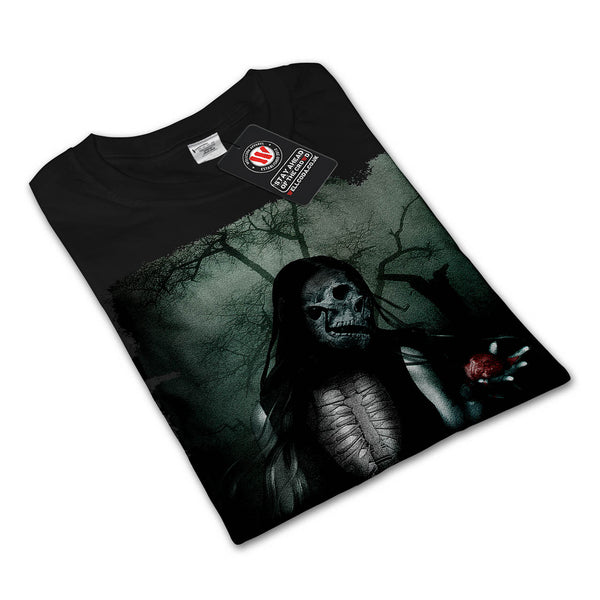Skull Vampire Heart Womens Long Sleeve T-Shirt