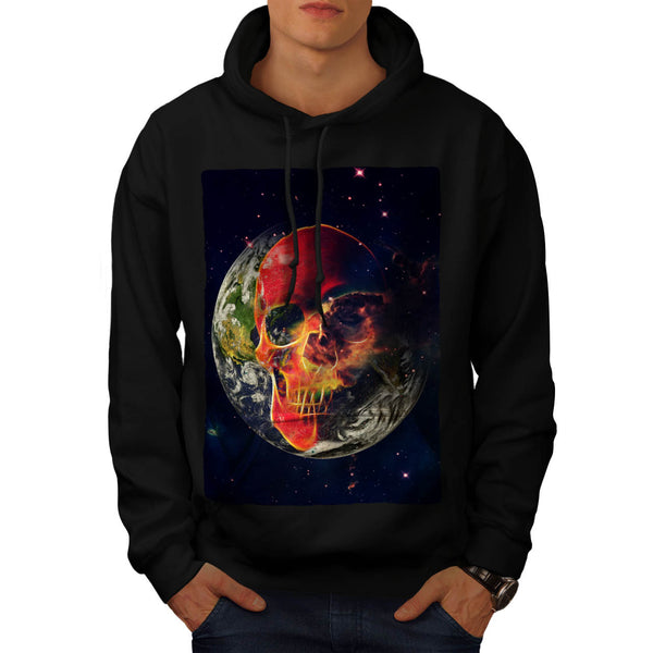 Cosmic Earth Skull Mens Hoodie