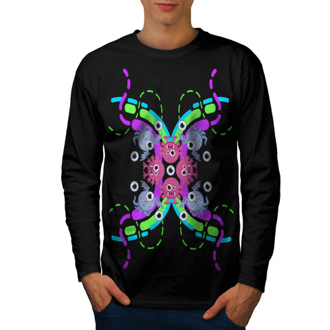 Funky Crazy Monster Mens Long Sleeve T-Shirt