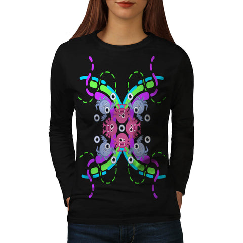 Funky Crazy Monster Womens Long Sleeve T-Shirt