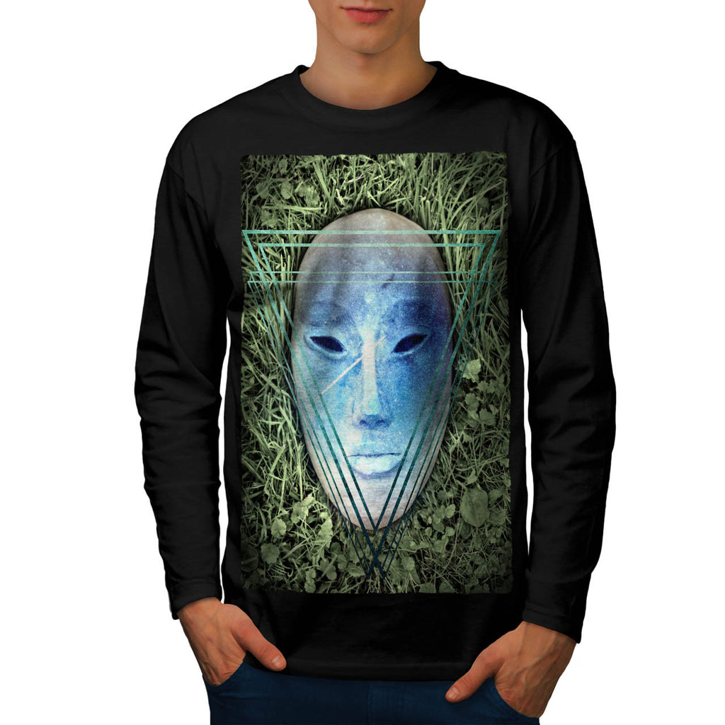 Triangle Face Mask Mens Long Sleeve T-Shirt