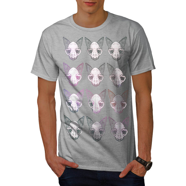 Cat Face Ornament Mens T-Shirt