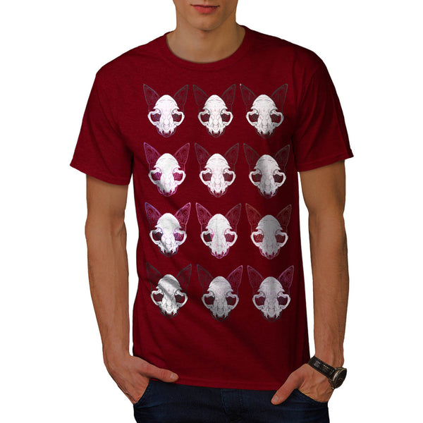 Cat Face Ornament Mens T-Shirt