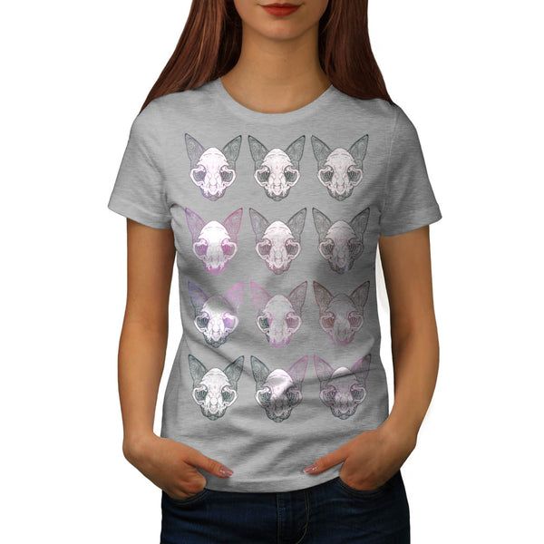 Cat Face Ornament Womens T-Shirt