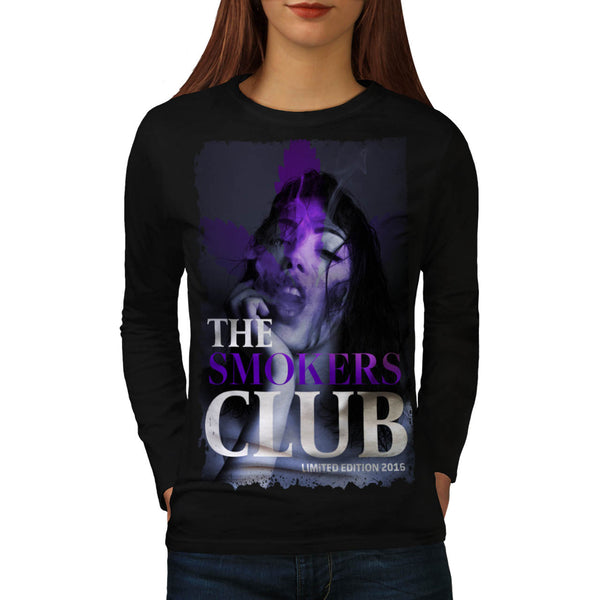 Smoking Club Girl Womens Long Sleeve T-Shirt
