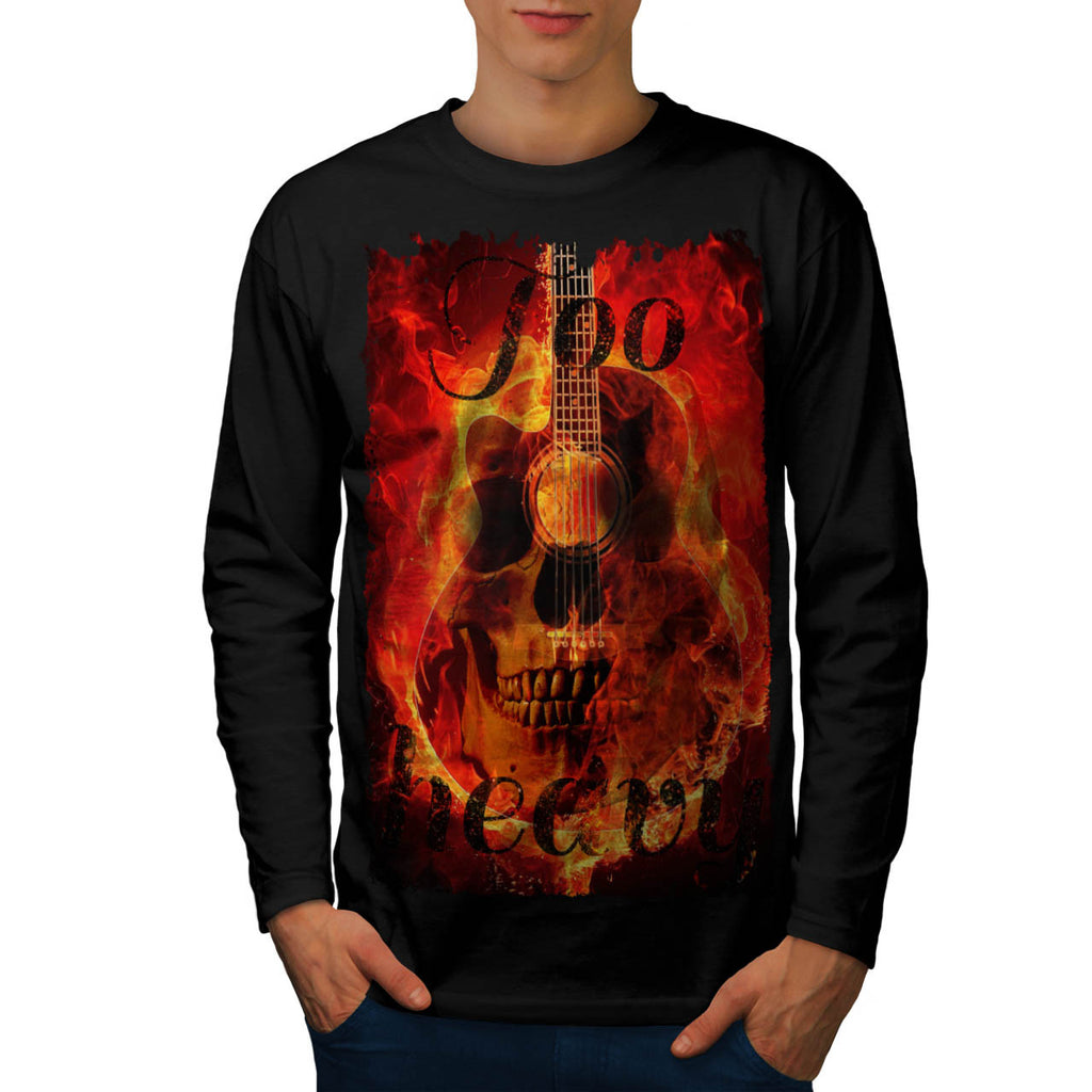 Skull Concert Flames Mens Long Sleeve T-Shirt