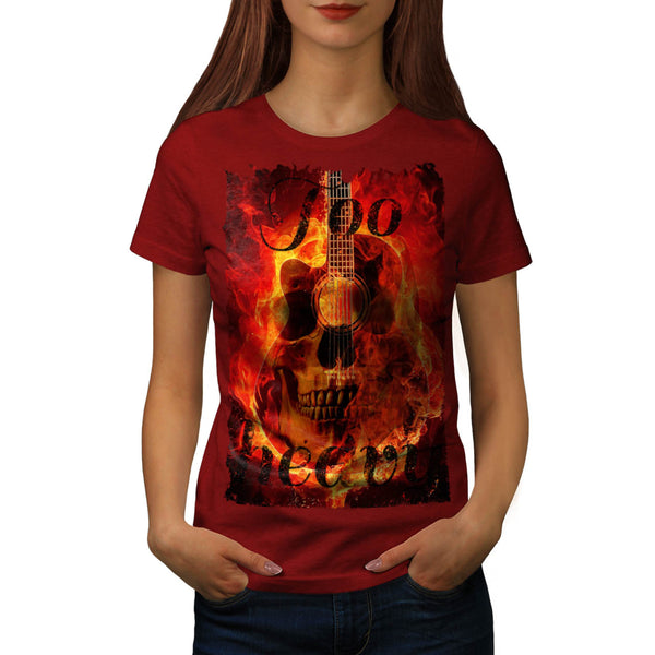 Skull Concert Flames Womens T-Shirt