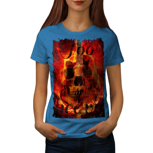 Skull Concert Flames Womens T-Shirt